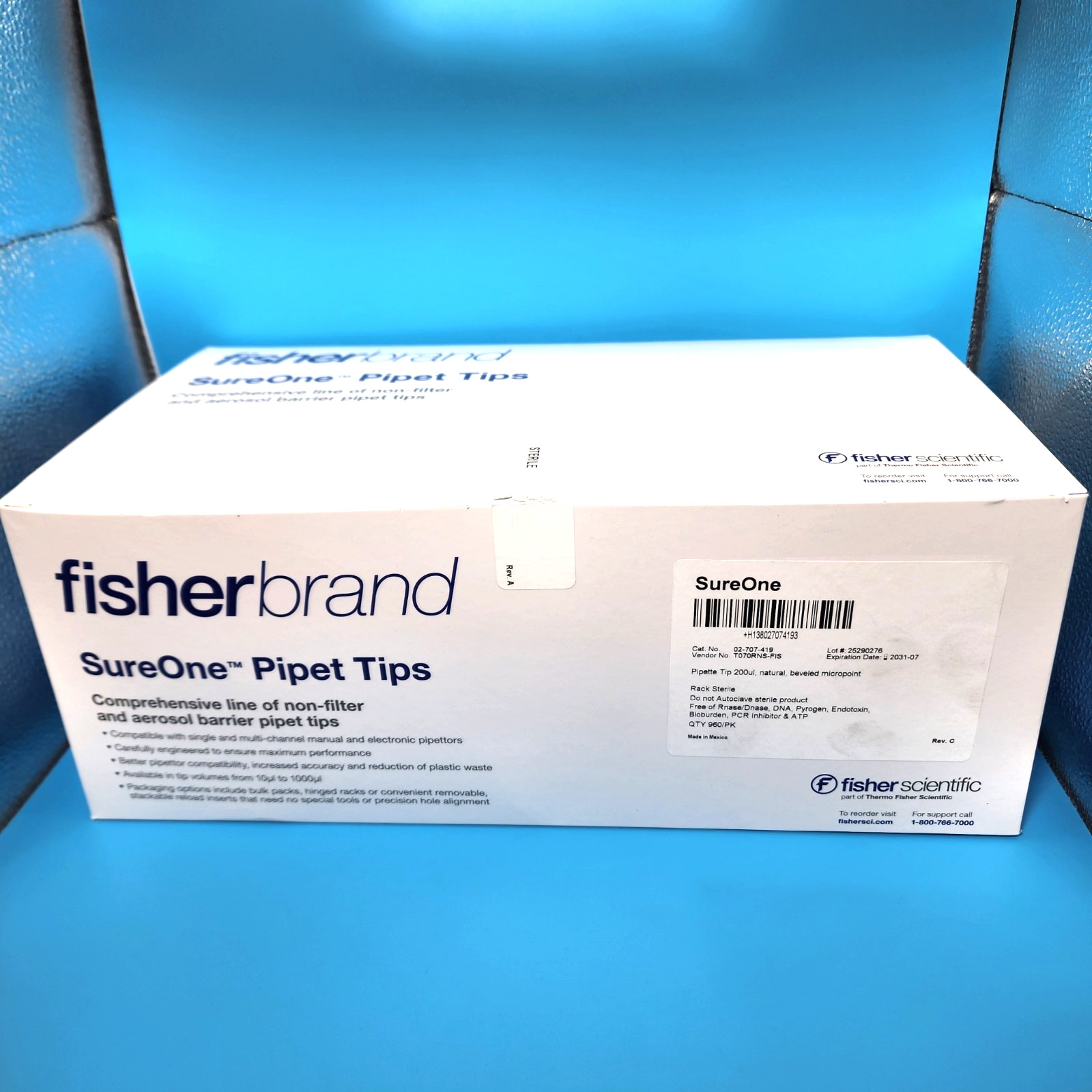 960/PK SureOne Beveled Pipette Tips 1-200μL with graduations 02-707-419