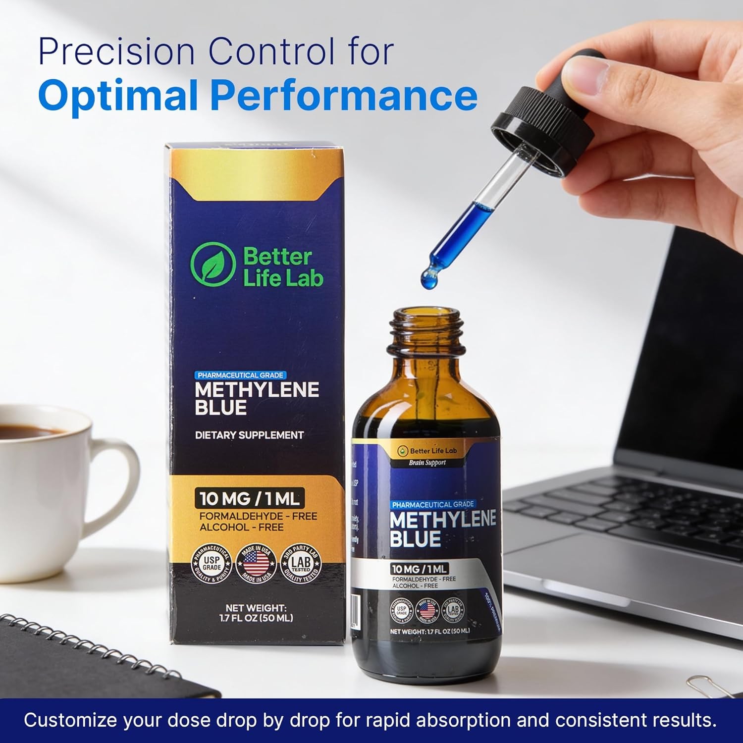 Formulated Liquid Solution – Made in USA 50ml Bottle with Precision Dropper