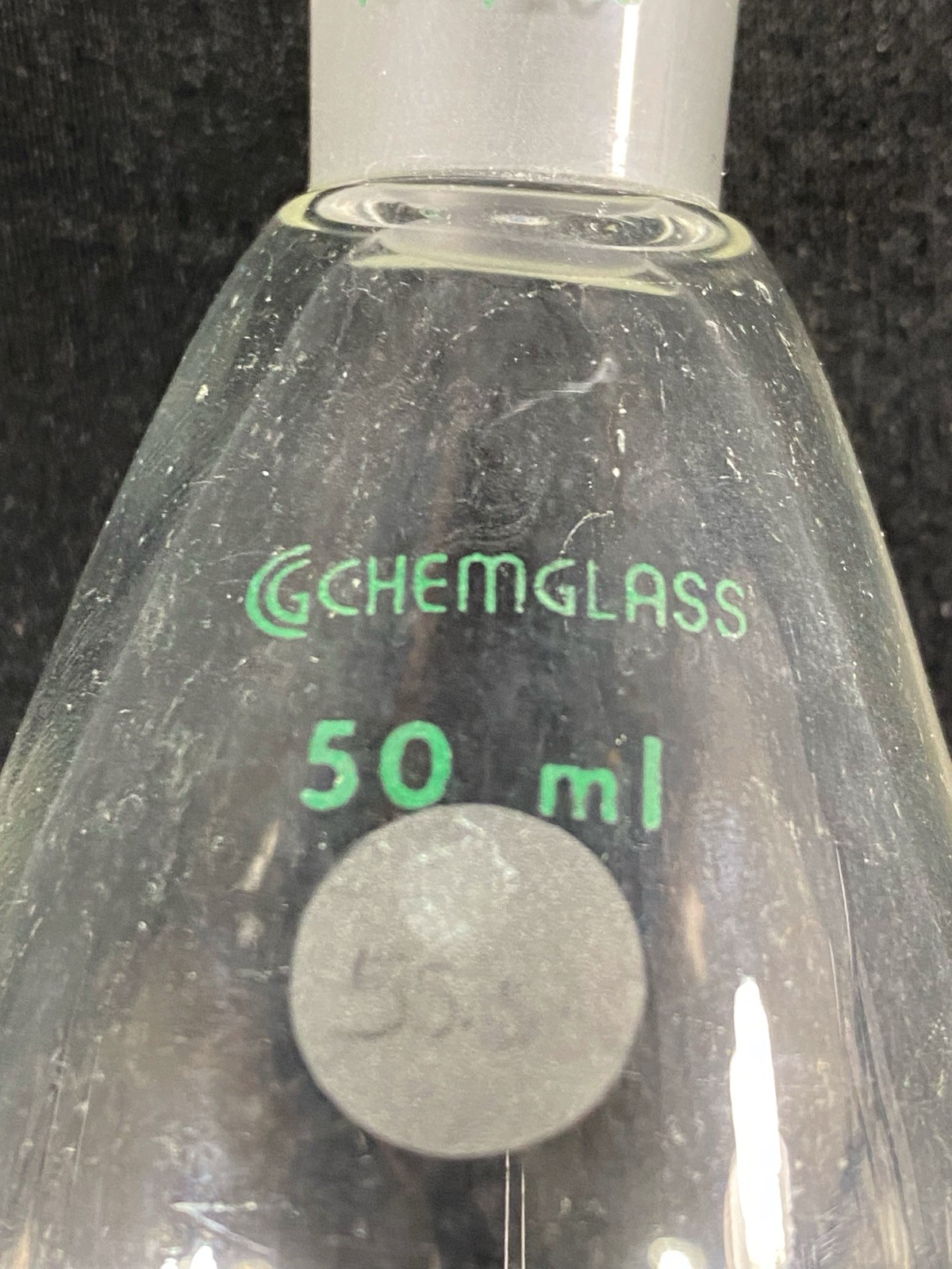 CHEMGLASS 50mL Round Bottom Glass Evaporating Flask 14/20 Taper CG-1512-55