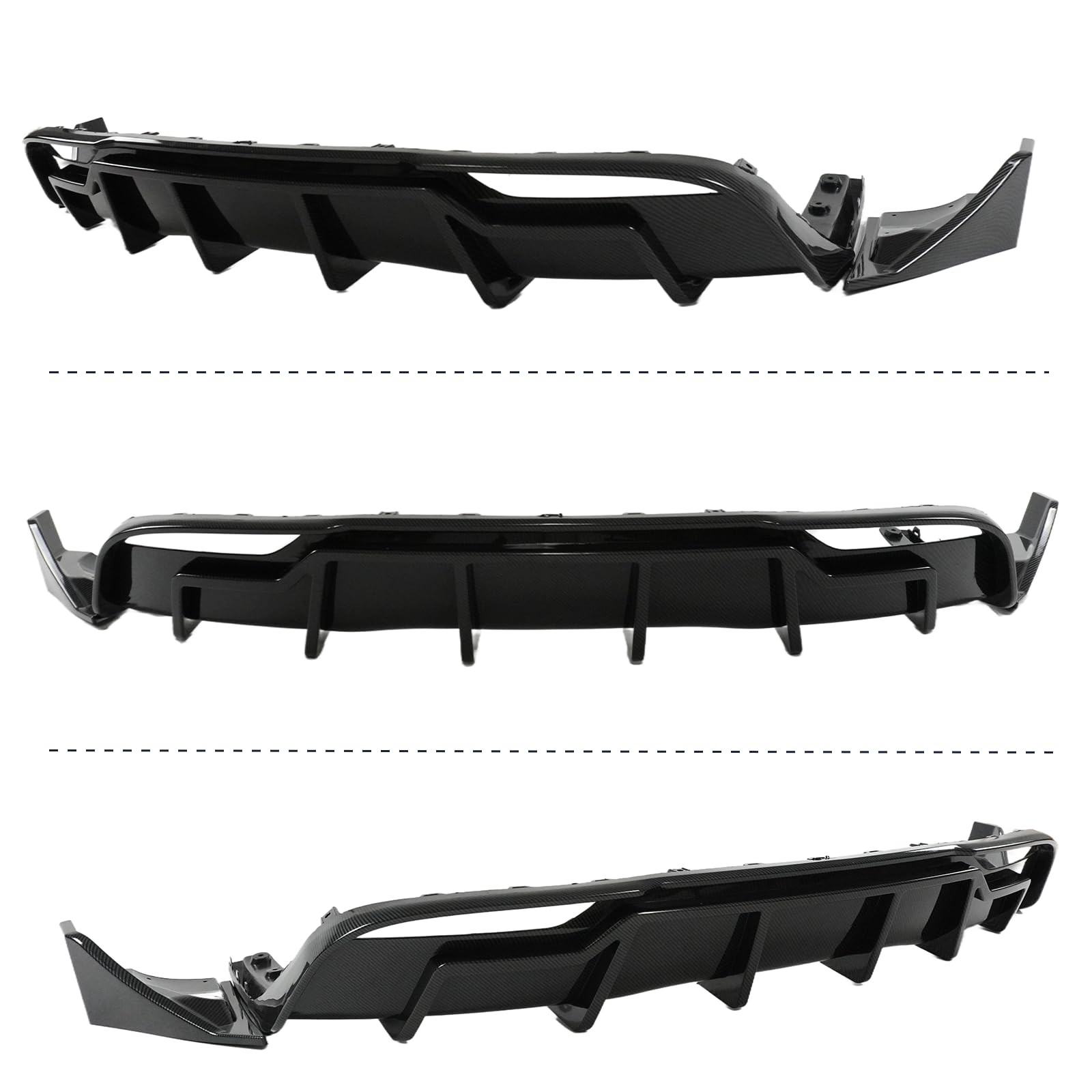 Rear Bumper Diffuser Lip 5PCS Tesla Model 3 Highland 2024-2025 ABS Carbon Fiber