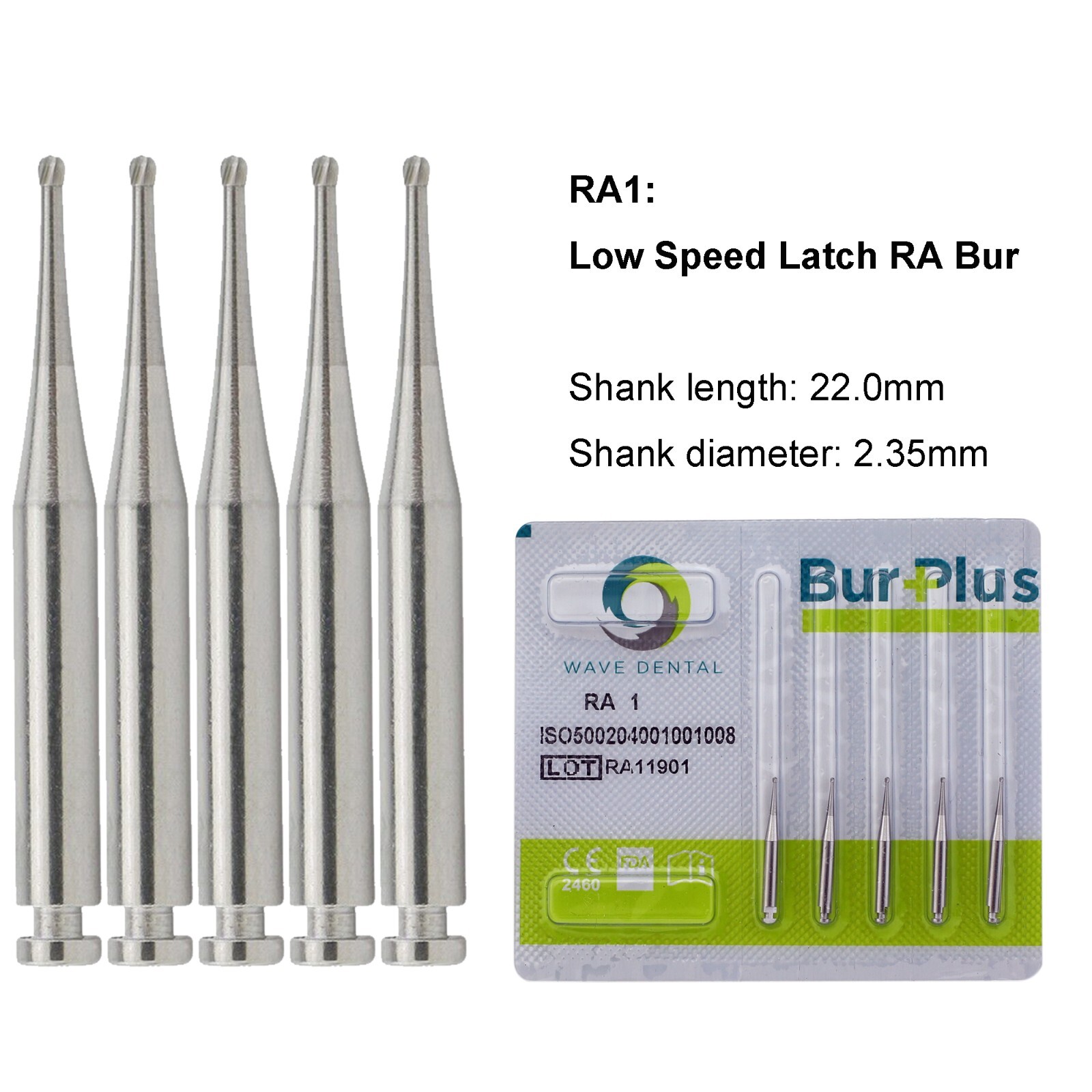 PRIMA WAVE DENTAL Operative Bur Tungsten Carbide Round Latch RA 1 2 3 4 5 6 7 8