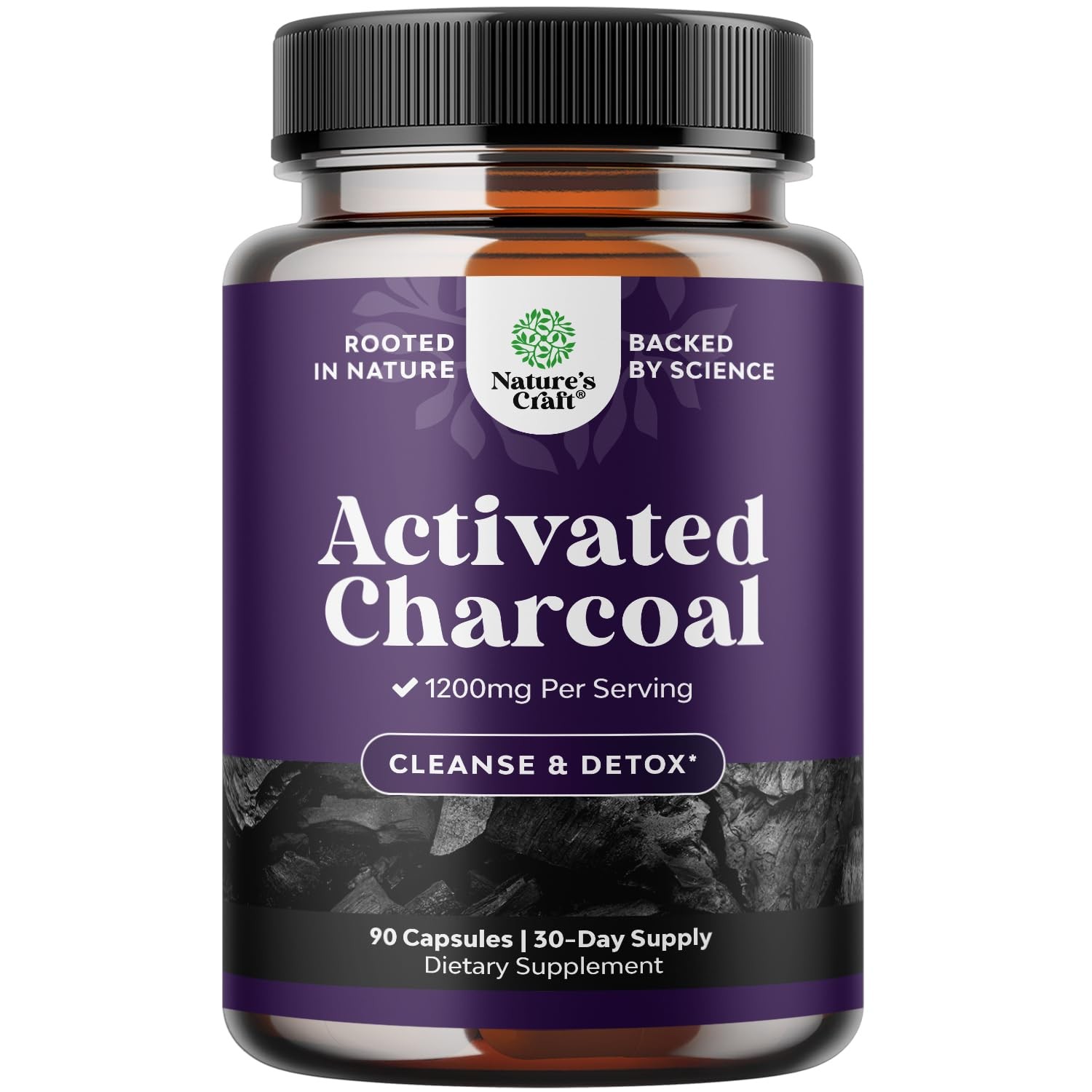 Natures Craft Activated Charcoal Pills Detox & Cleanse – 90 Count (Pack of 1)
