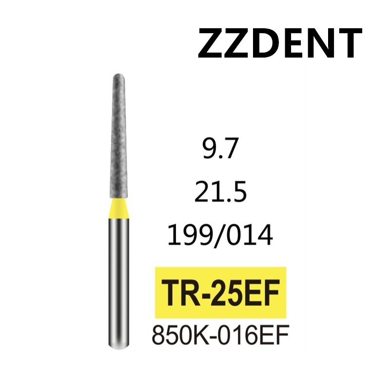 100 PCS TR-25EF 850K-016EF Taper Round End Extra Fine FG Dental Diamond Burs
