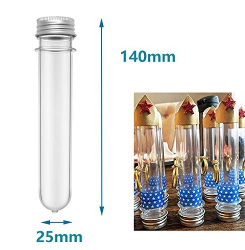 25PCS Tubes,40ml Clear Plastic Tubes with Screw Caps,25x140mm Tube for Samp…