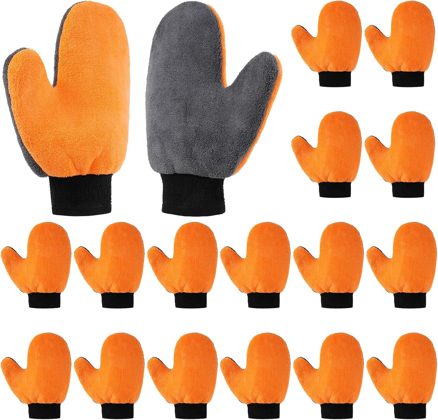14 Pack Paint Mitt Gloves Scratch Free Microfiber Terry Gloves with Thumb Reusab