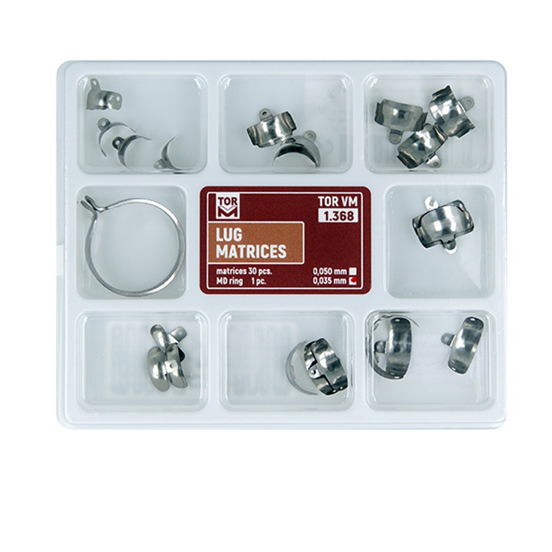 Lug matrices 30 pcs set + MD-Ring / 0,035 mm / 1.368 – TOR VM