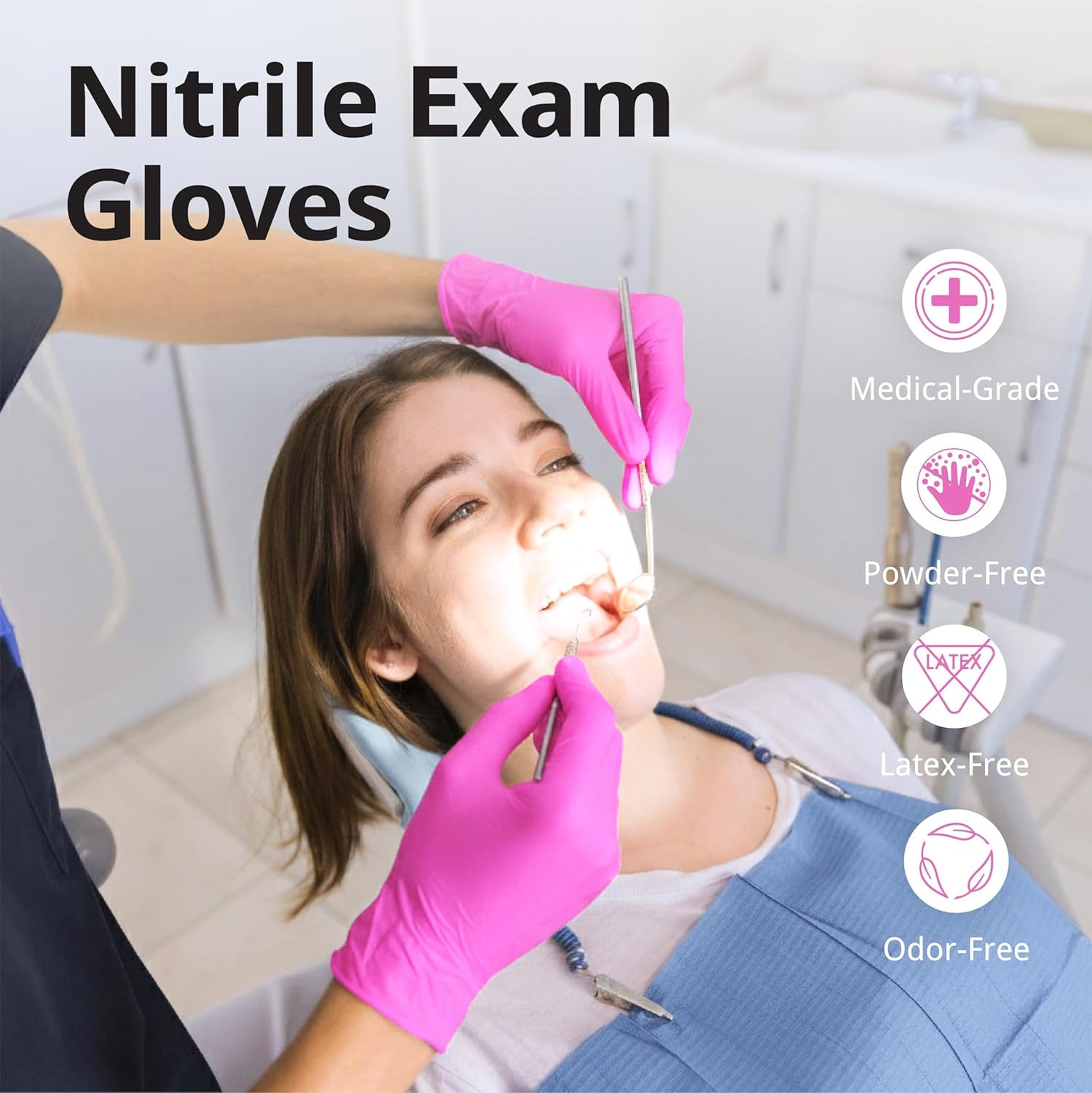 Swiftgrip Powder-Free Nitrile Gloves, 3-Mil, Disposable Nitrile Gloves, Latex-Fr