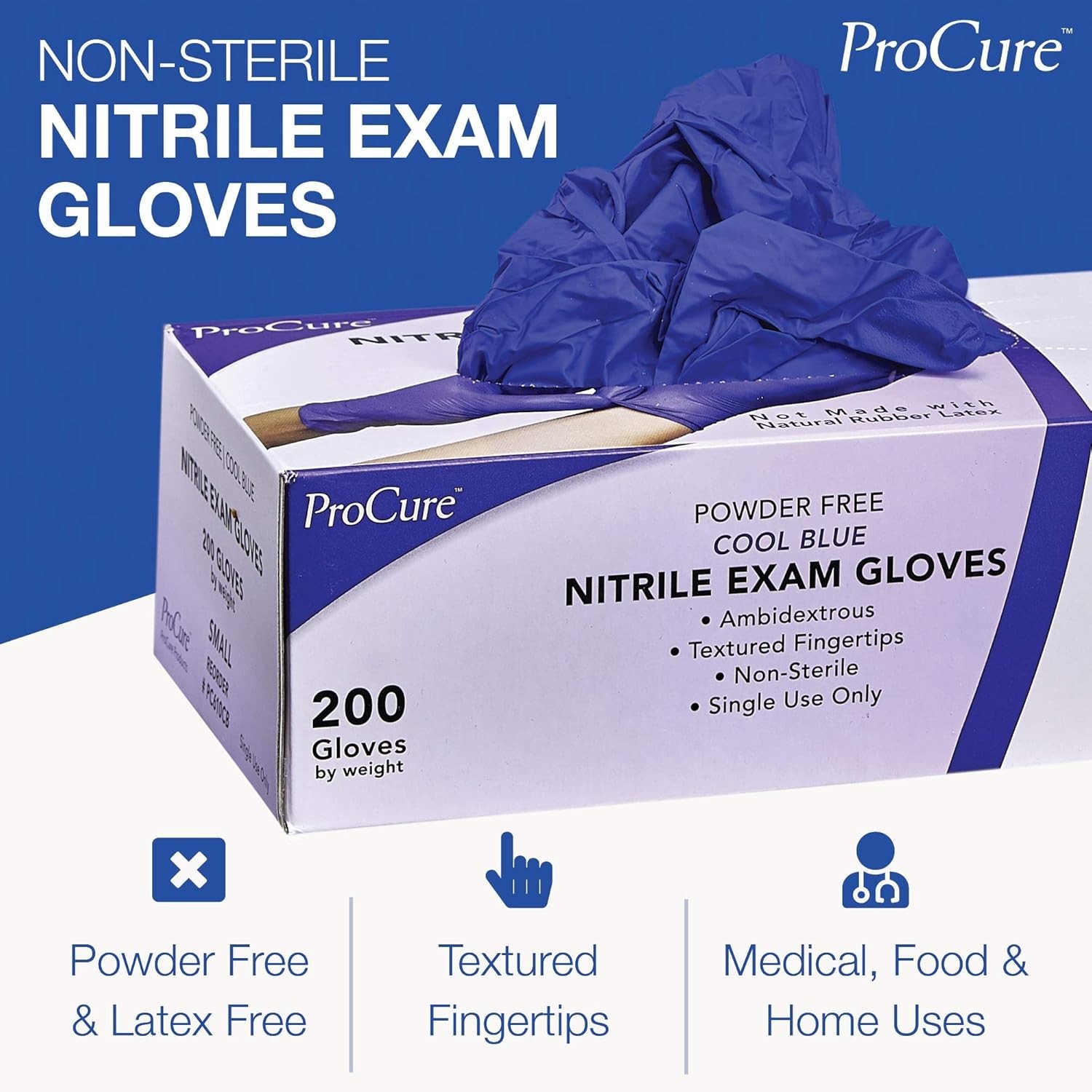 200 Count Nitrile Gloves – Large, Ambidextrous, Waterproof & Food Safe