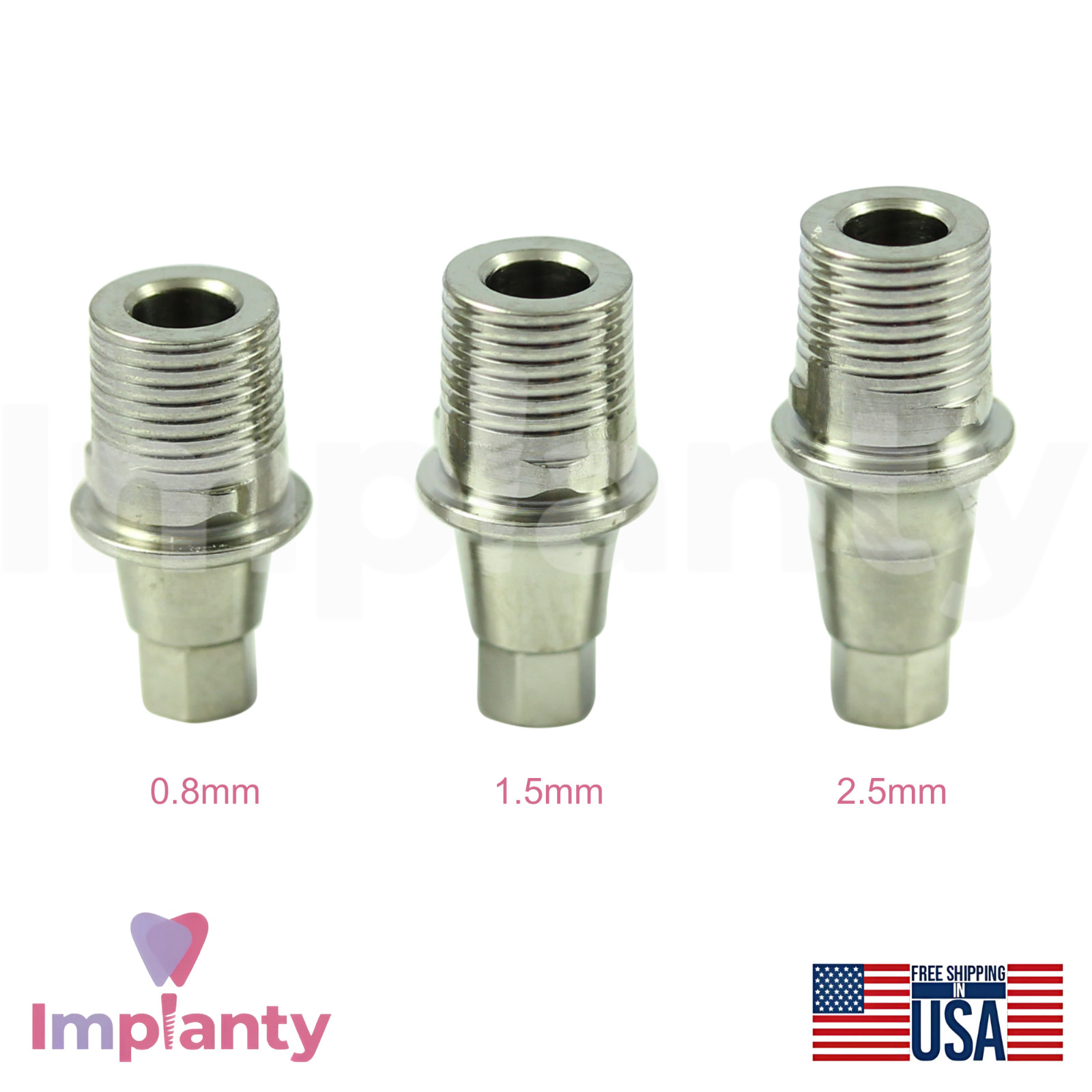10x Neodent GM Compatible Titanium Base Ø4.5mm Prosthetic Grand Morse Connection