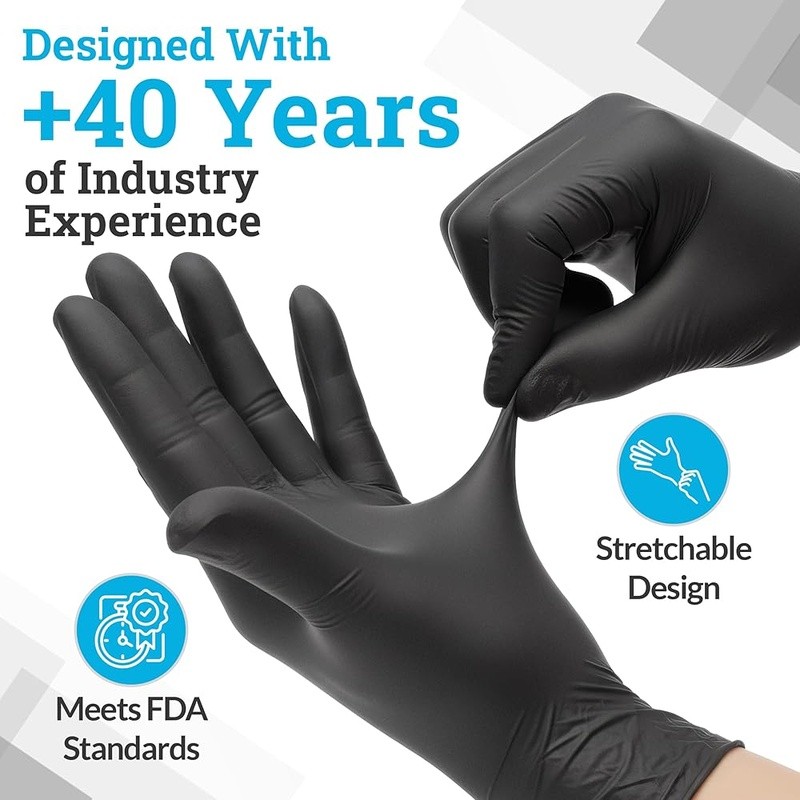 Durable Nitrile Gloves Disposable Textured Grip Non-Latex Powder Free Cleaning