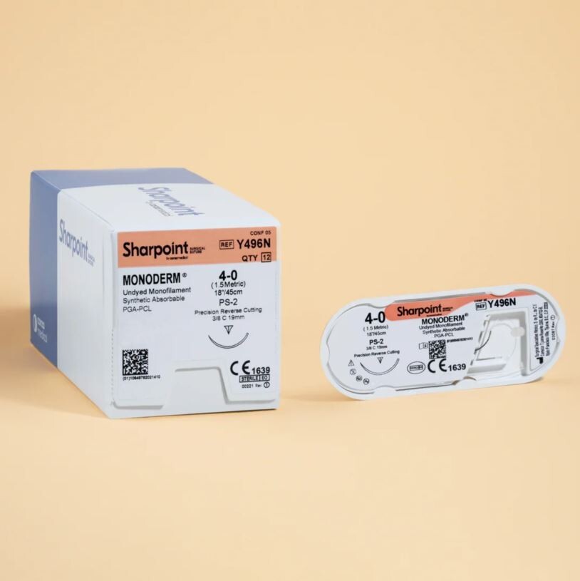 *12-Pieces* Sharpoint Monoderm Monofilament 18″ PS-2 Reverse Cutting Y496N