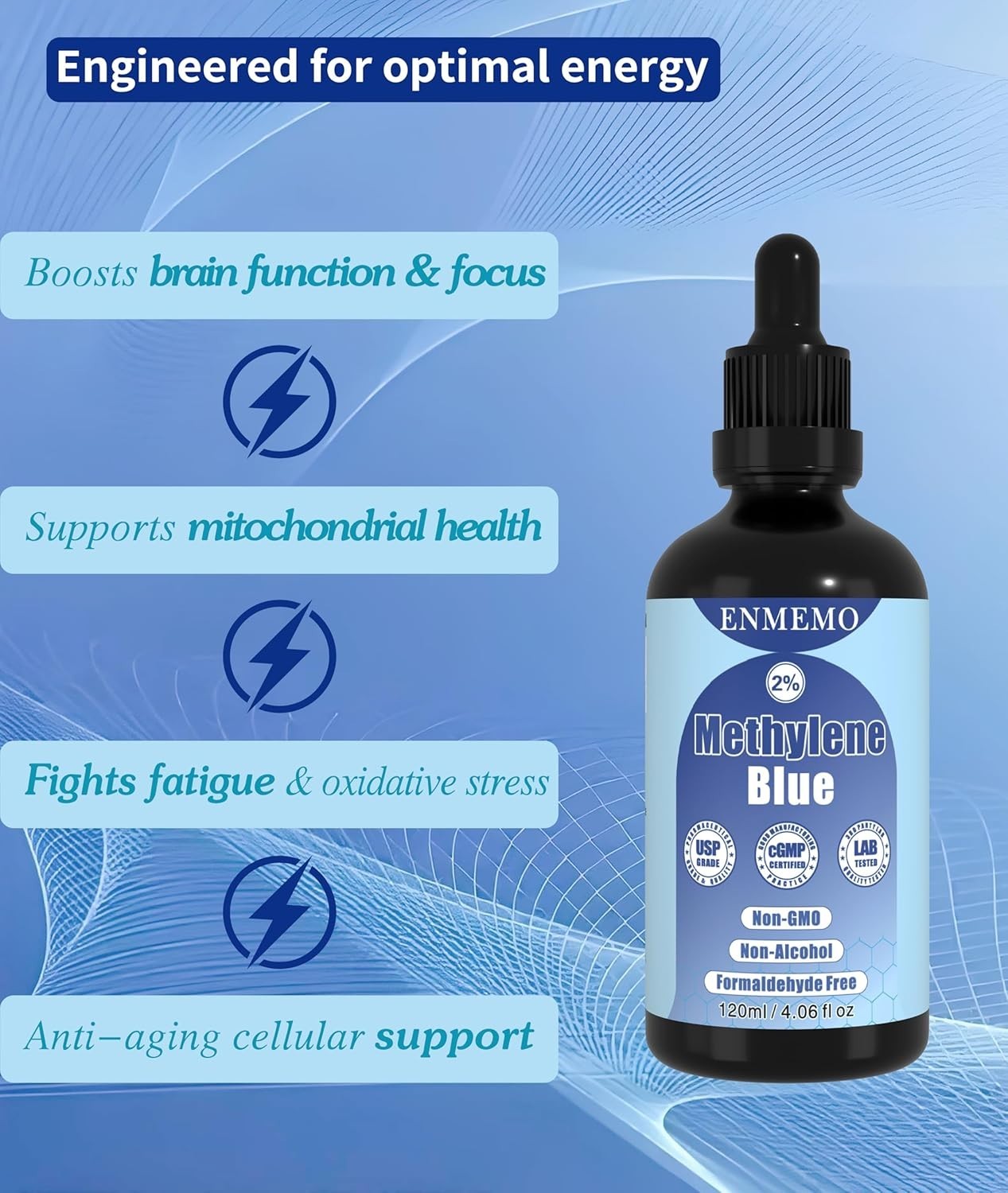 Methylane Blue2% 120mL USP Pharmaceutical Grade 99.99% – Ultra Pure, Free ship