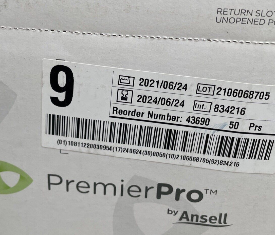 50 Pair Box Ansell Premier Pro PI ORTHO Surgical Glove Size: 9 *See Dates*