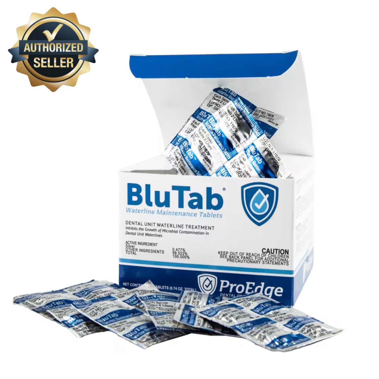 ProEdge BluTab Waterline Maintenance Dental Unit Tablets 750mL 50/Bx #BT50