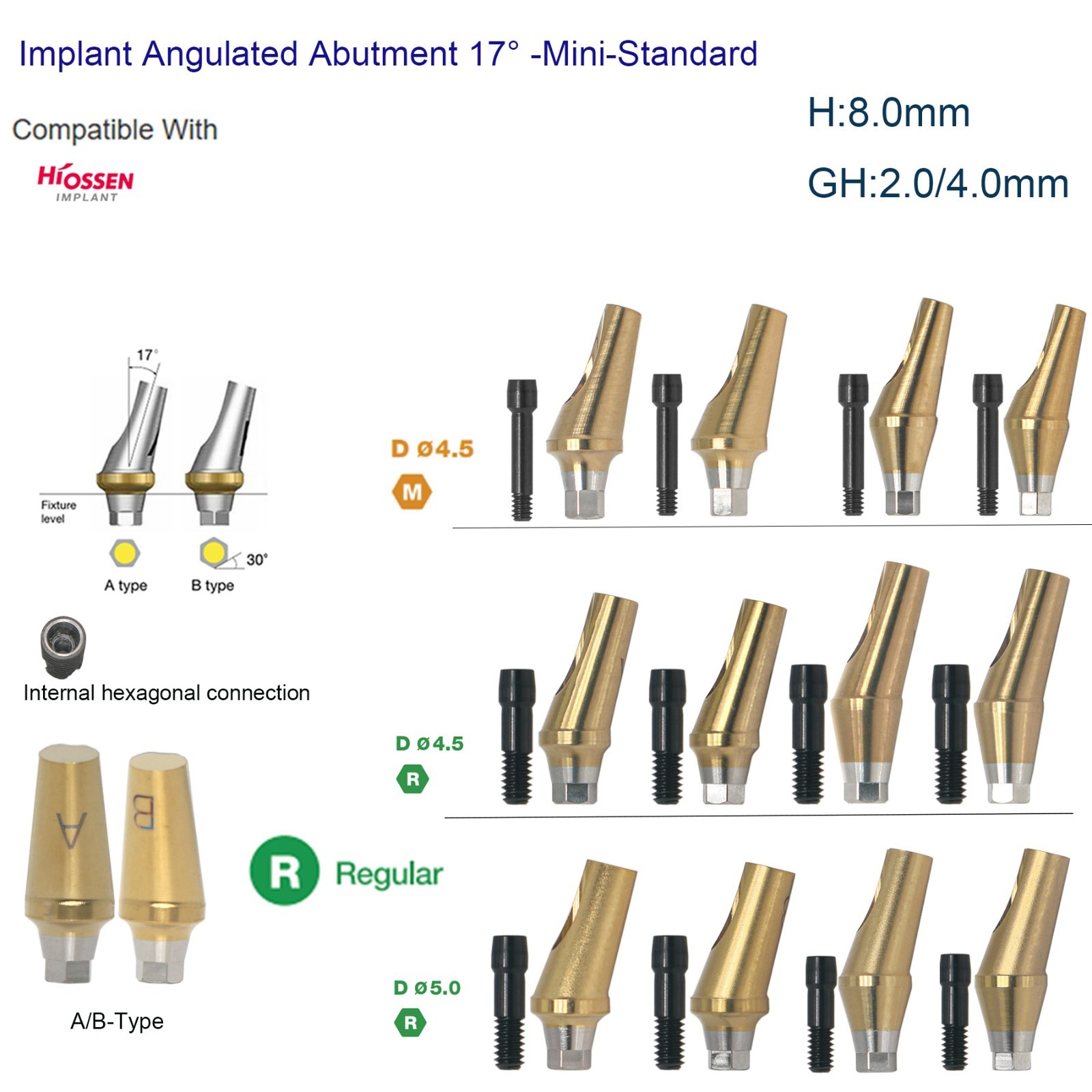 Hiossen Implant System Zest Locator Healing Transfer Abutment Impressions Analog