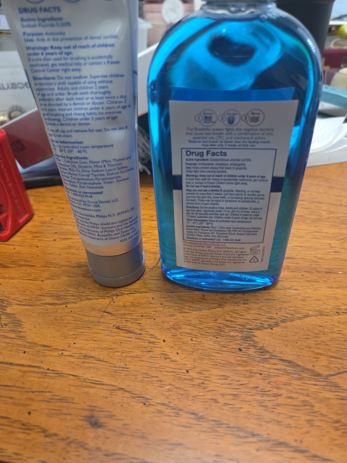 Philips Sonicare WHITENING TOOTH PASTE 4OZ + MOUTH RINSE 8OZ EXPIRED 06/2018