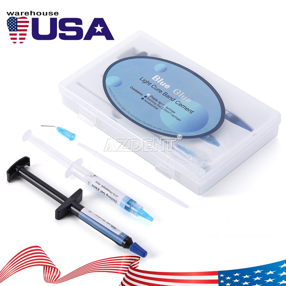 Pro Dental Orthodontic Adhesive Light Cure Band Cement Blue Glue Kit