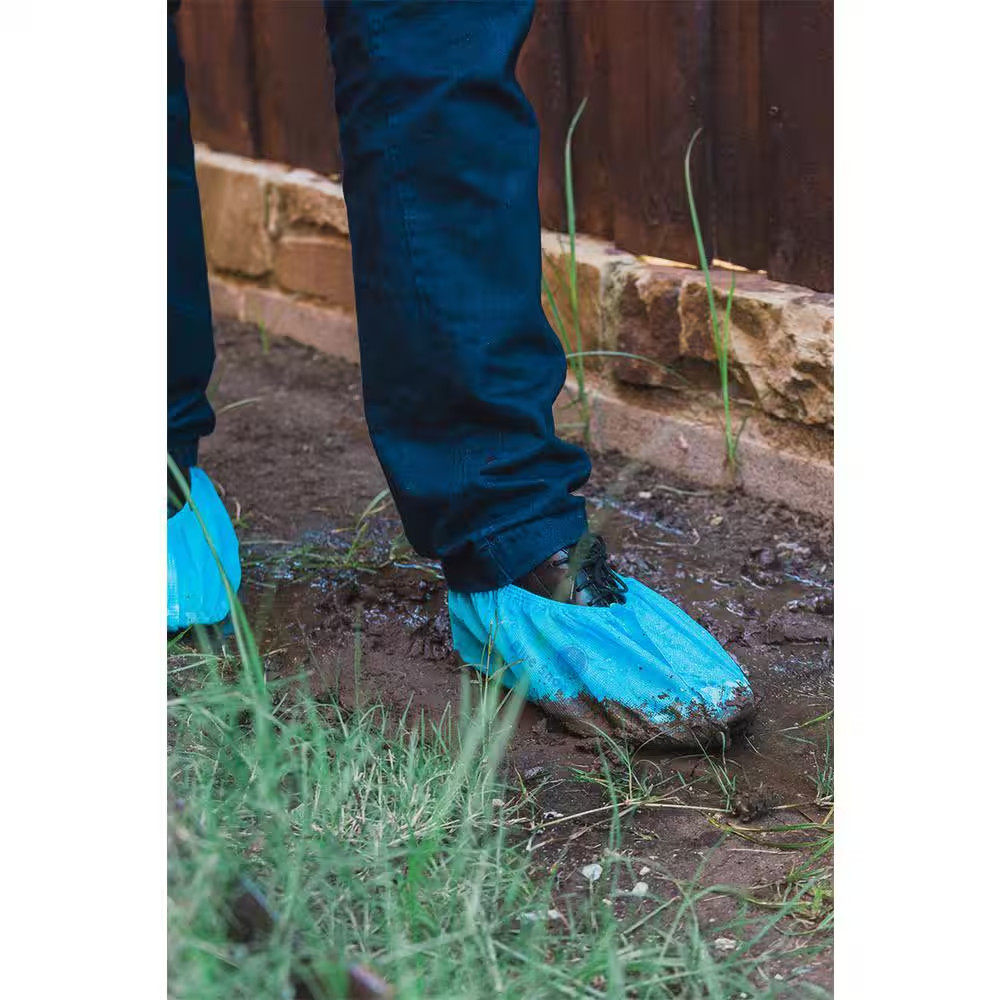 1-Size Fits Most Premium Disposable Boot and Shoe Covers Water Resistant Non-Sli