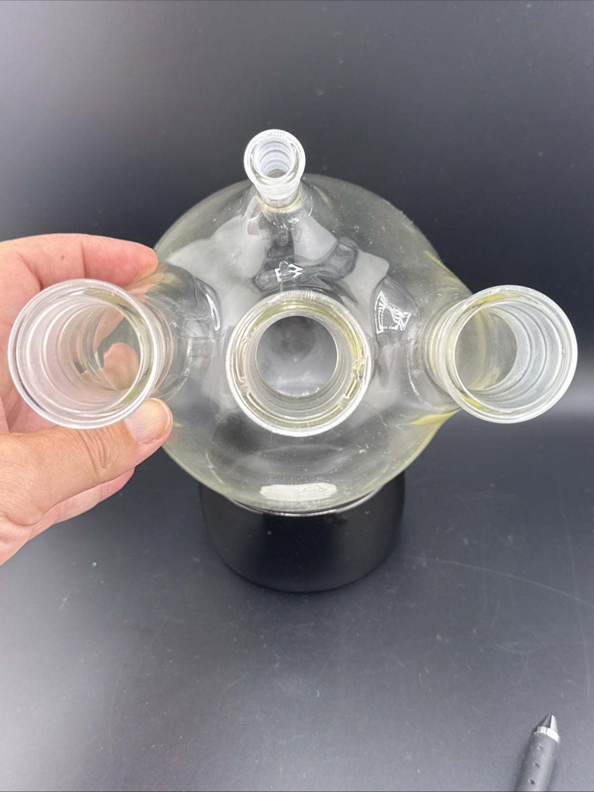 Lot Lab Glass: Cylindrical Dropping Funnel, 3 Neck, 3 Neck W Thermometer Jt & +