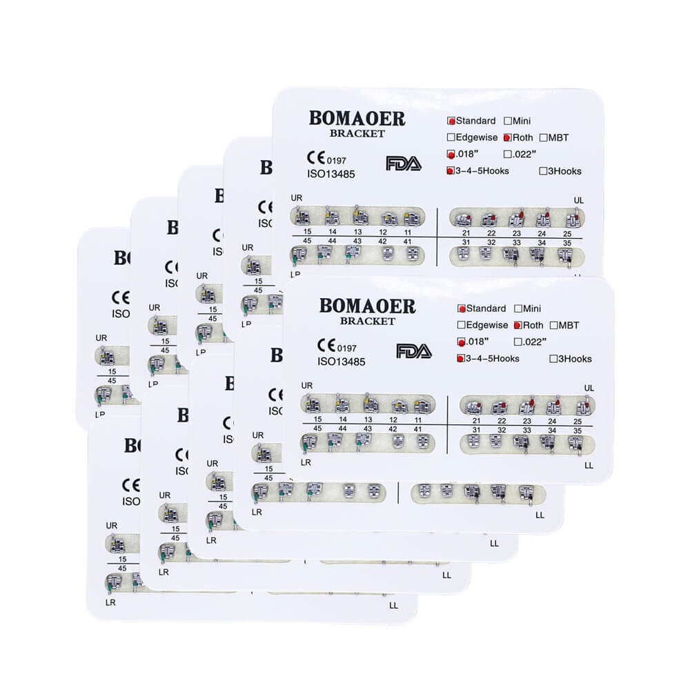 Dental Orthodontic Mental Bracket Brace Standard Roth 018 345hooks 20pcs/set