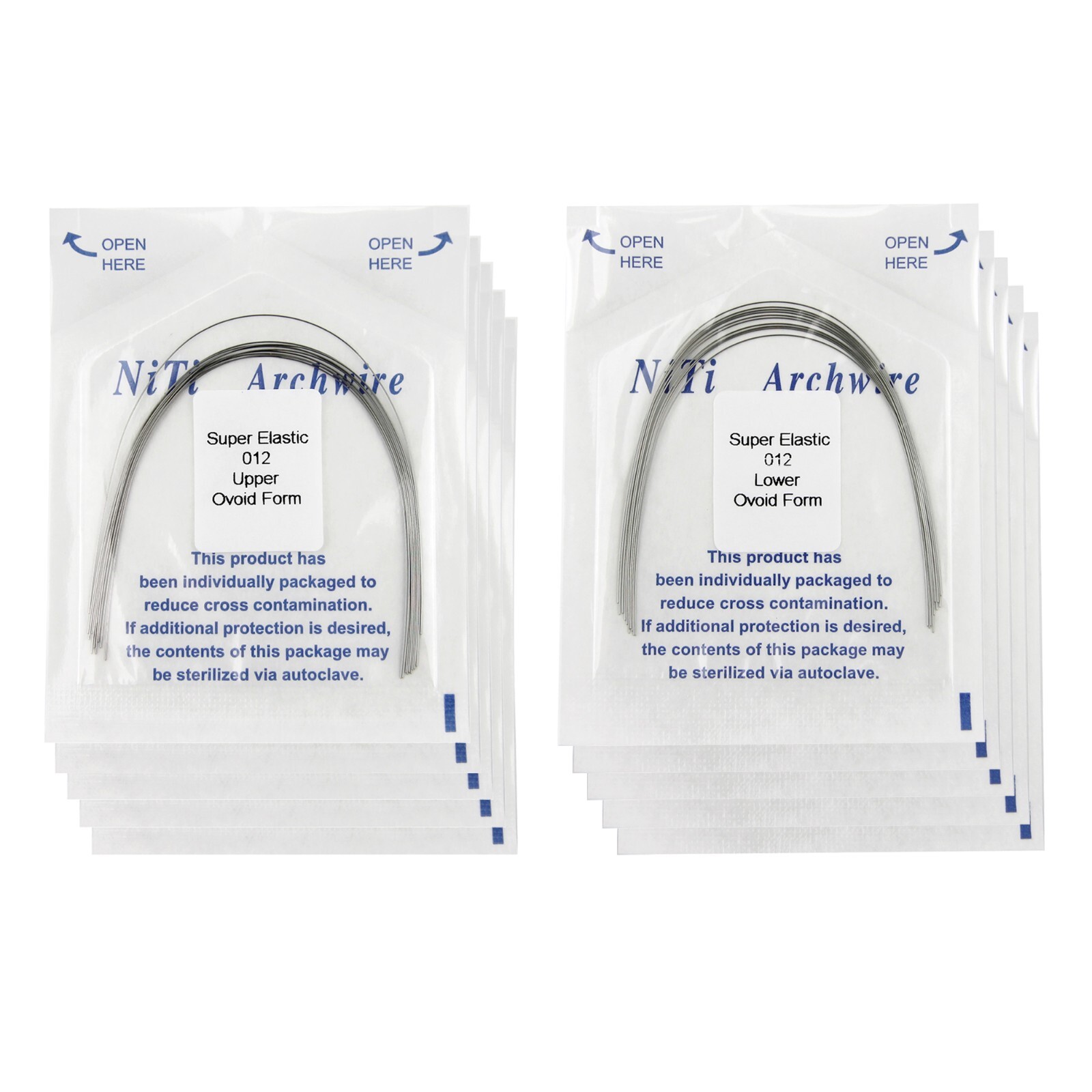 Orthodontic Stainless Steel NITI Arch Wire Round Rectangular Ovoid Natural U/L