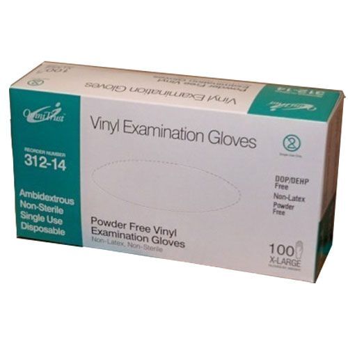 OmniTrust Vinyl Exam Gloves – X-Large 100/Box. Powder free, Latex free
