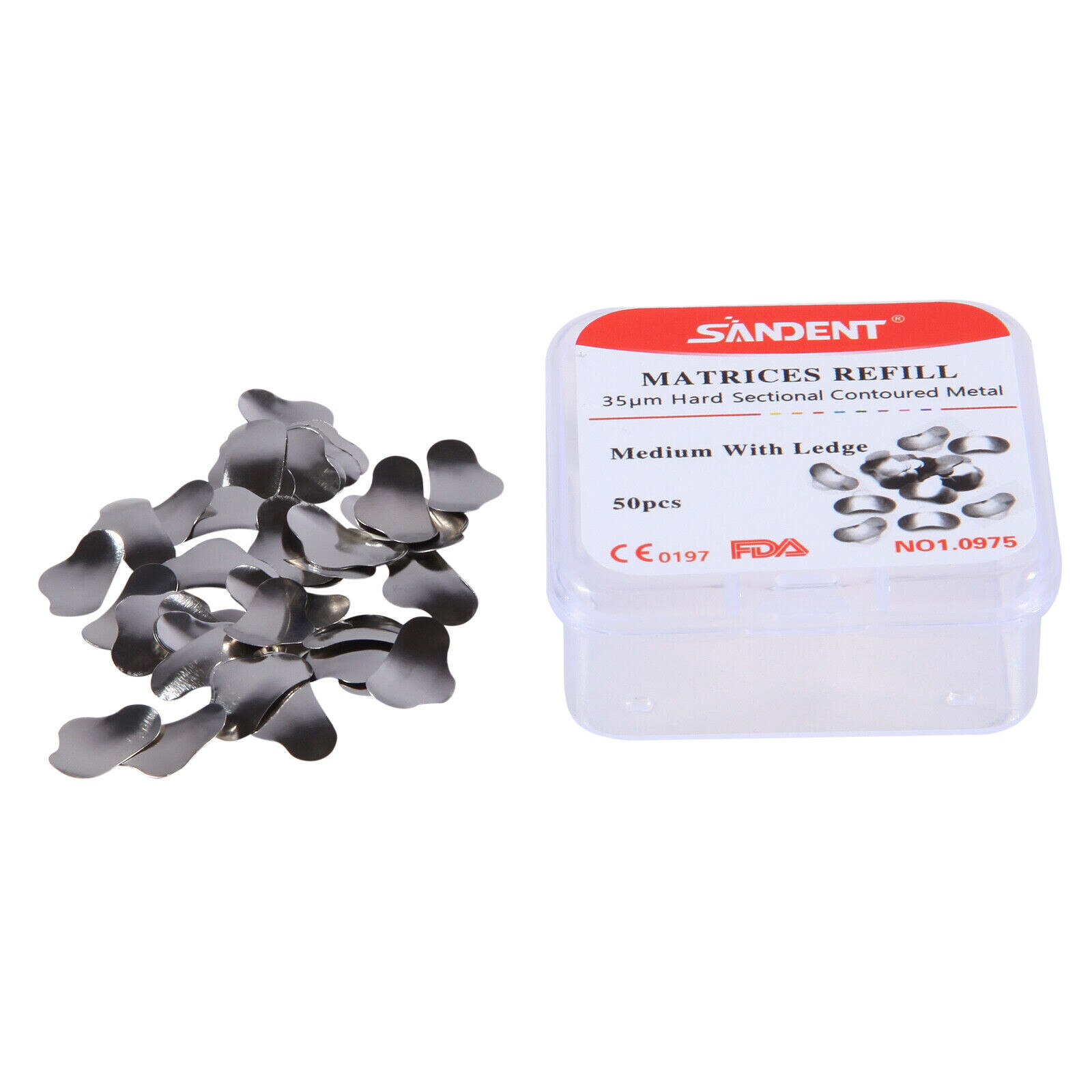 5x Dental Sectional Matrix System Contoured Metal Matrices Refill medium ledge u