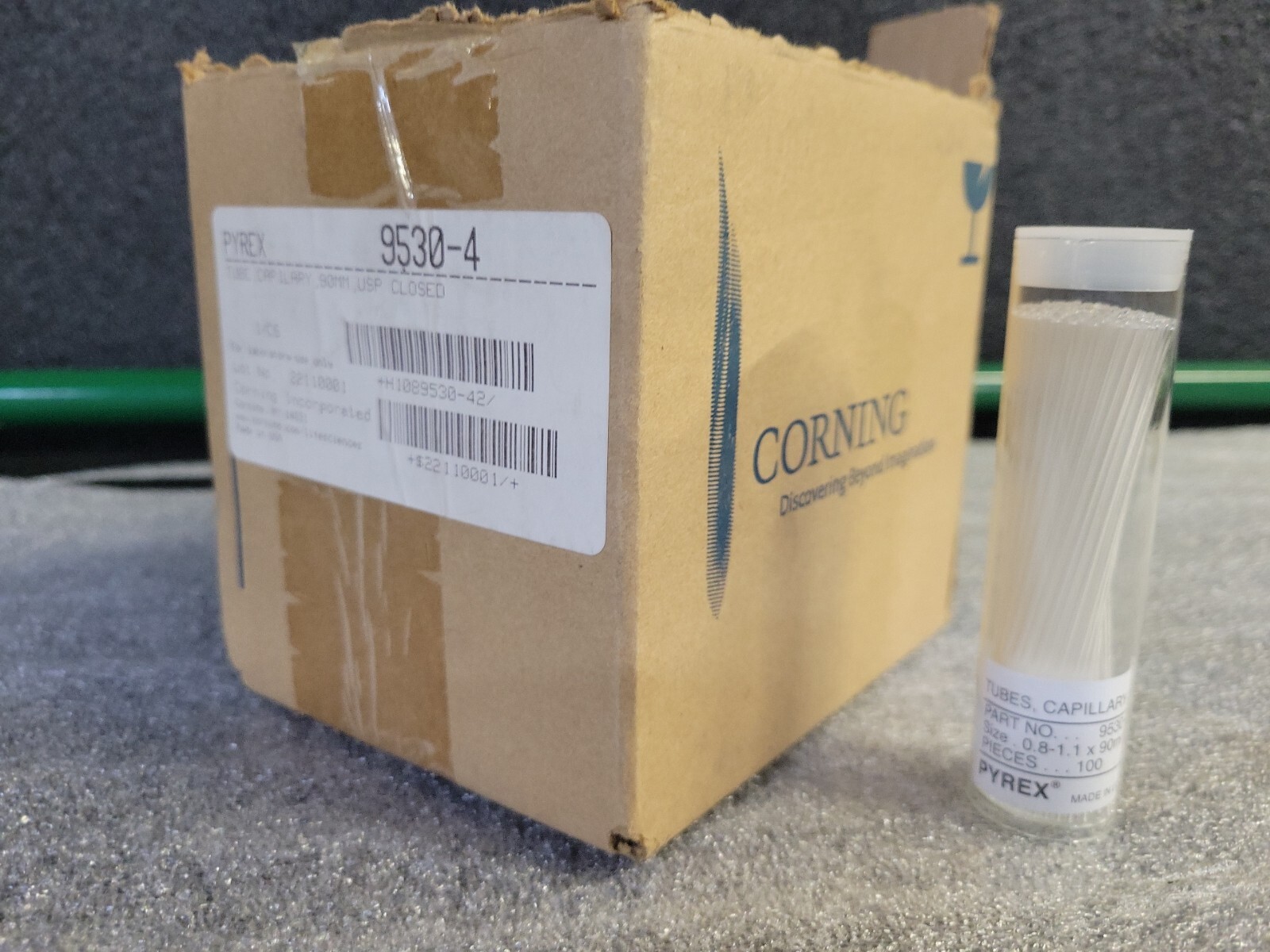 Corning 9530-4 Pyrex Capillary Melting Point Tube, One End Open, 90mm -New 100pk