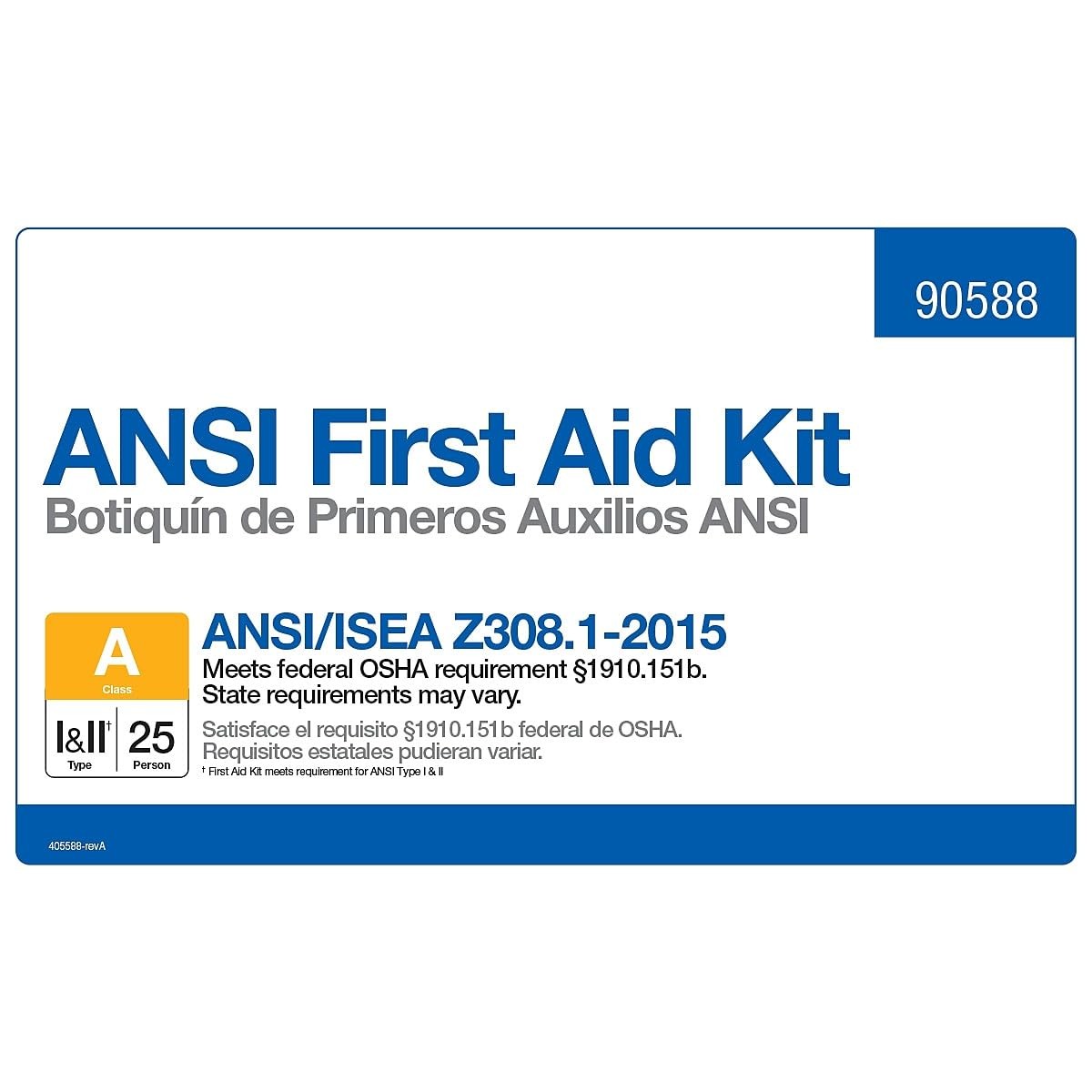 First Aid Only 90562 Ansi A 2015 And Osha Compliant First Aid Kit 25-Person
