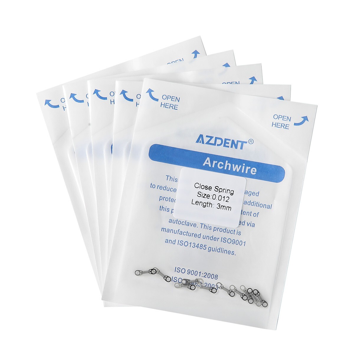 AZDENT Orthodontic Dental Closed Coil Spring 0.010″ 0.012″ 10pcs/Pack 6/9/12mm