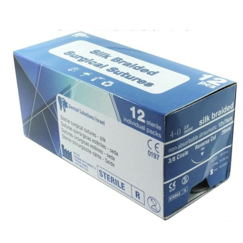 Dental Silk Braided With Silicone Coating Threads 12pcs 75cm/30″ Black