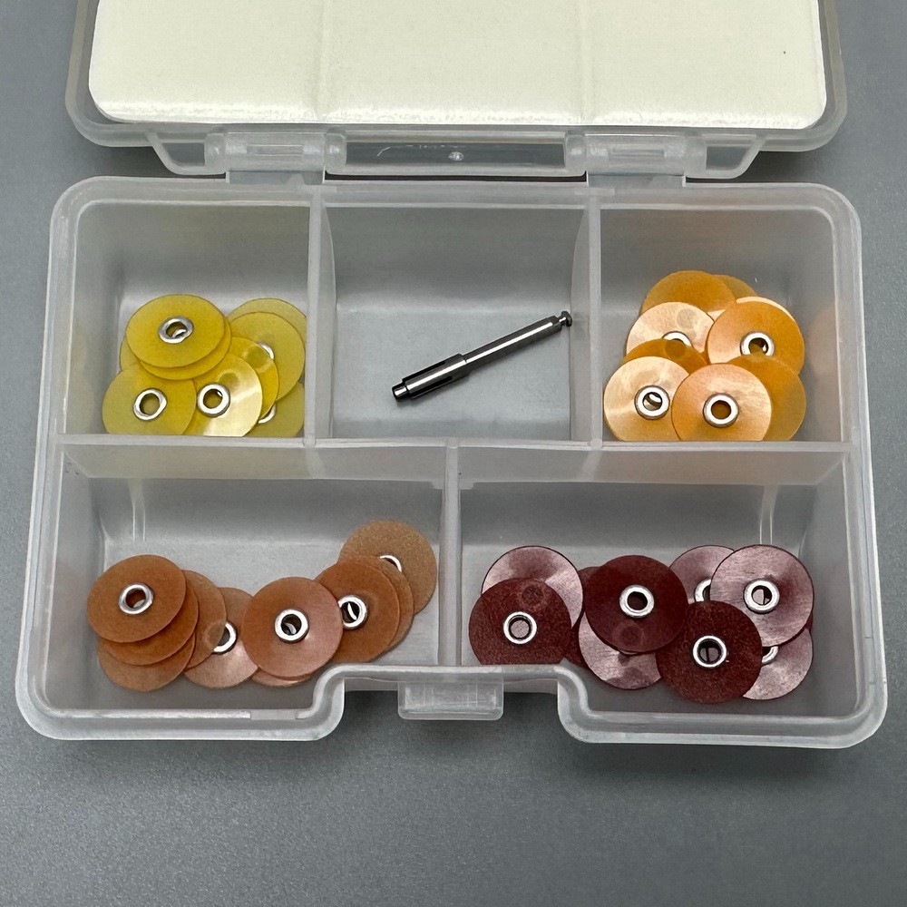 40 Pcs Dental SOFLEX Composite Finishing Polishing Discs + Mandrel 9.5mm/12.7mm
