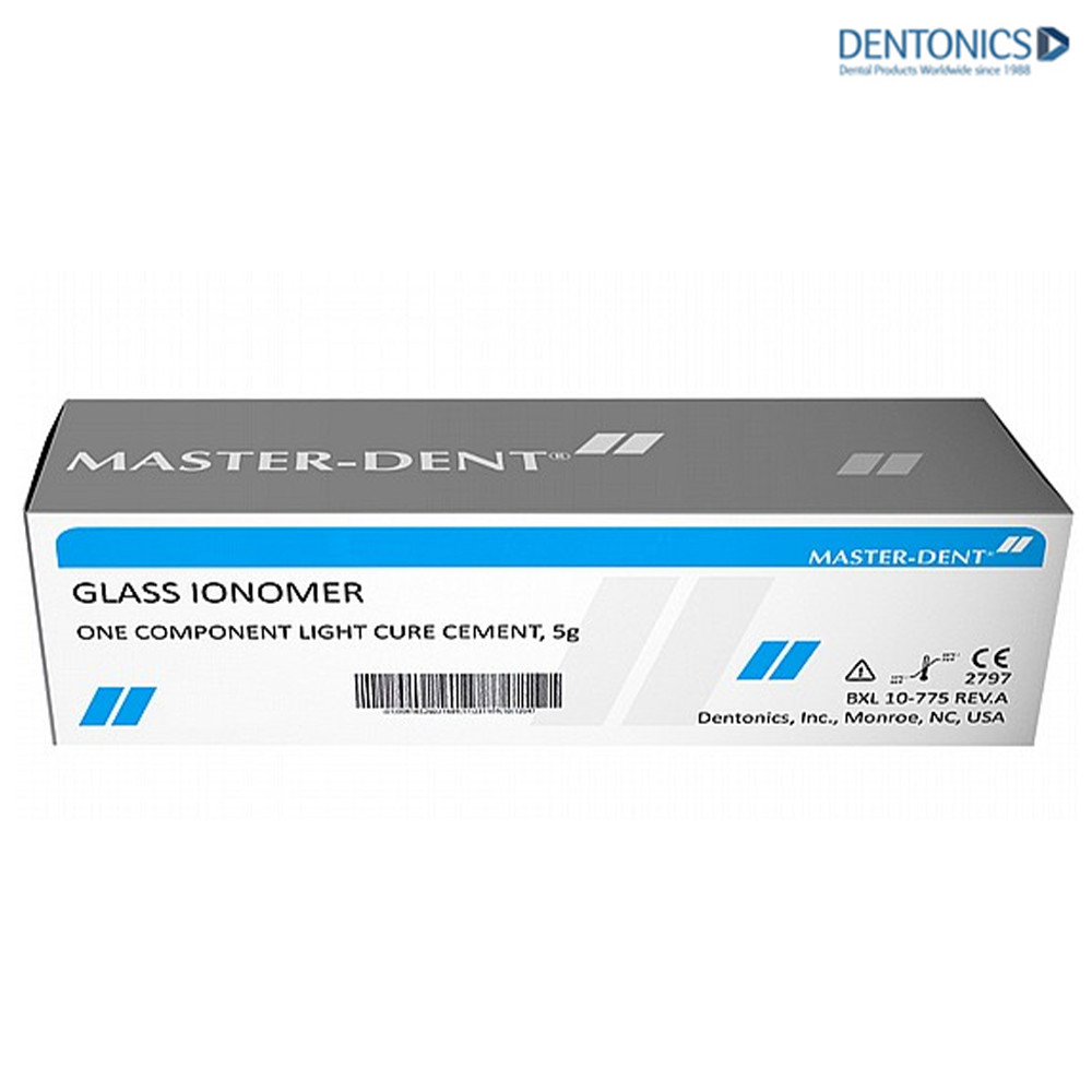 Dental Dentonics Master Dent One Component Glass Iono mer Cement Liner Light