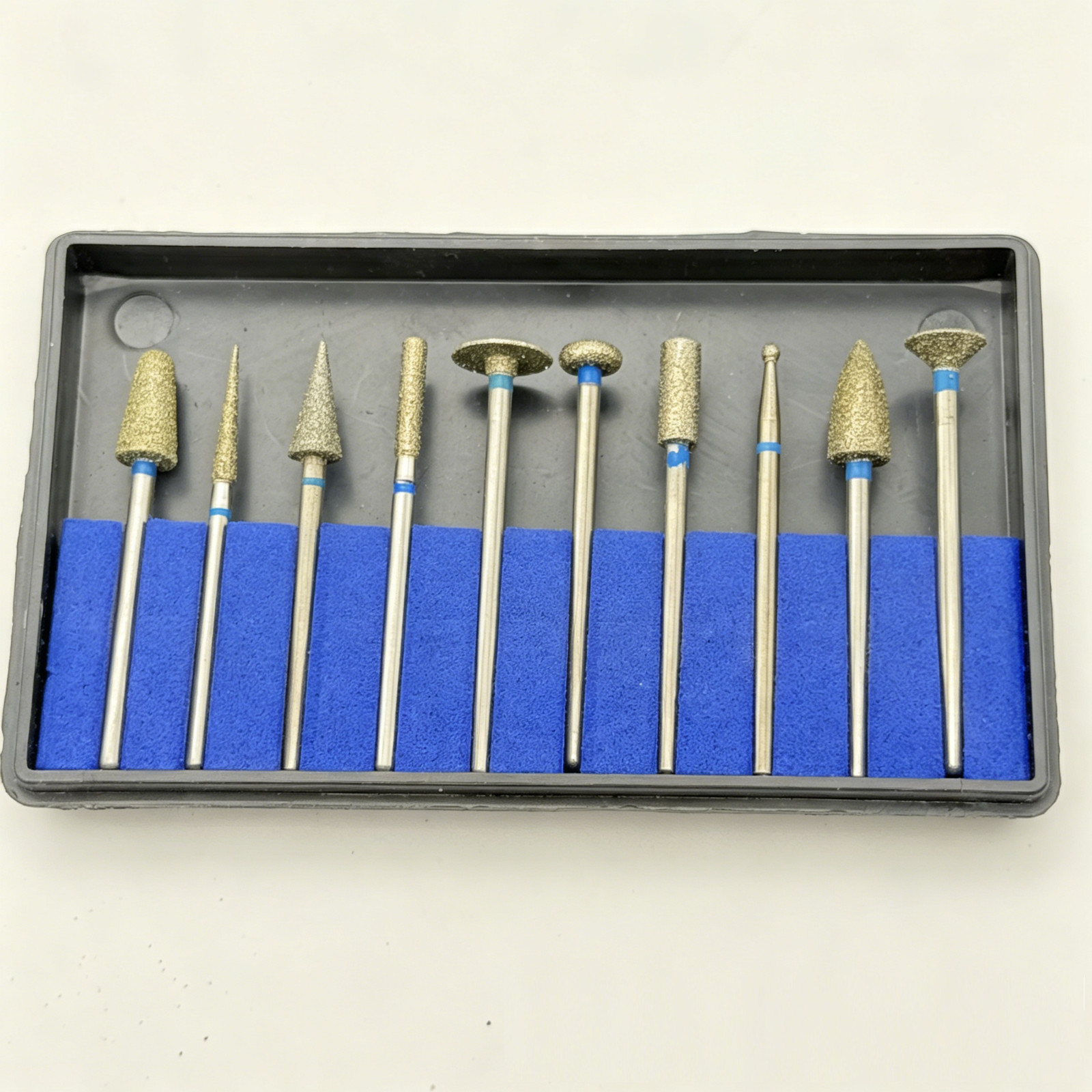 7 Boxes 10Pcs Dental Diamond Burs 1/8 Shank Medium Grit Tooth Drill Bit Kit