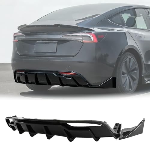 Rear Bumper Diffuser Lip 5PCS Tesla Model 3 Highland 2024-2025 ABS Carbon Fiber