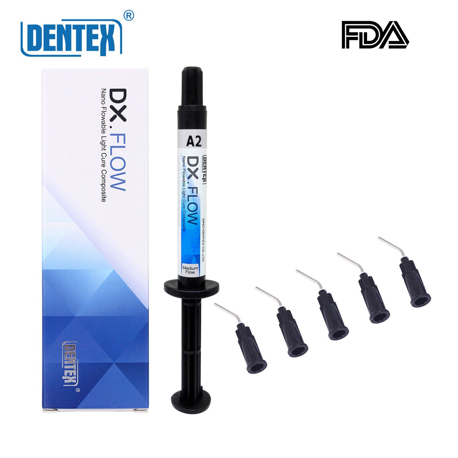 DX.FLOW Dental Flowable Light Cure Composite Resin Medium Flow DENTEX