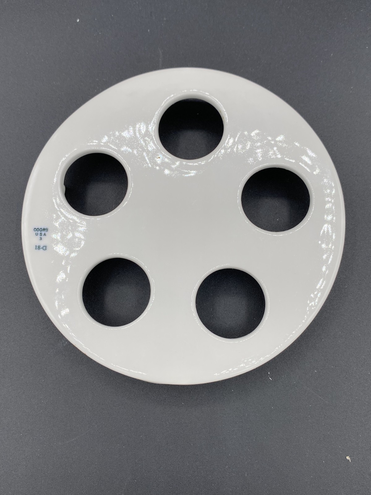 COORS COORSTEK Glazed Porcelain 142mm Diameter 30mm Hole Desiccator Plate 60446