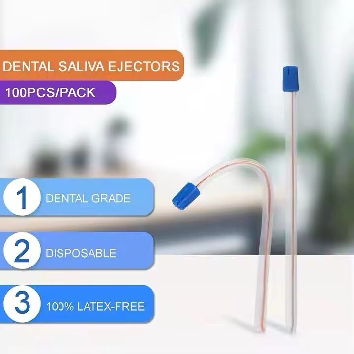 1000 CLEAR/BLUE Disposable Dental Saliva Ejector Evacuation Suction Tips 10 bags