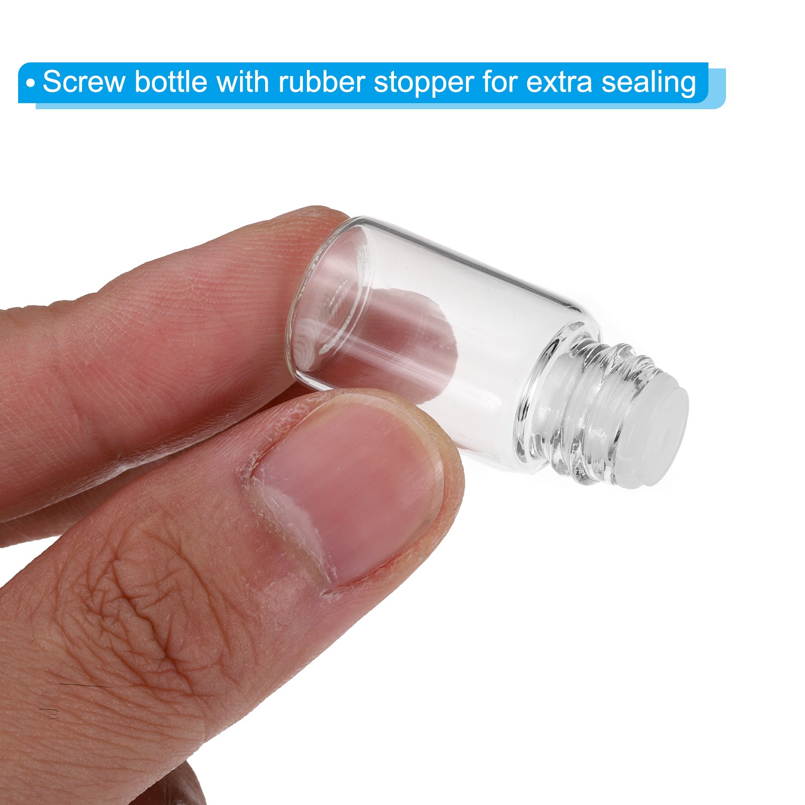 3ml Essential Oil Bottles, 18 Pack Clear Glass Bottles Bright Screw Cap, White