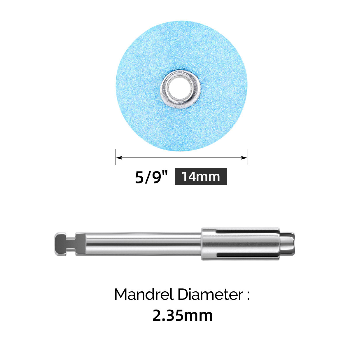 AZDENT Dental Soflex Discs Composite Finishing Polishing Discs 2.35mm+Mandrel