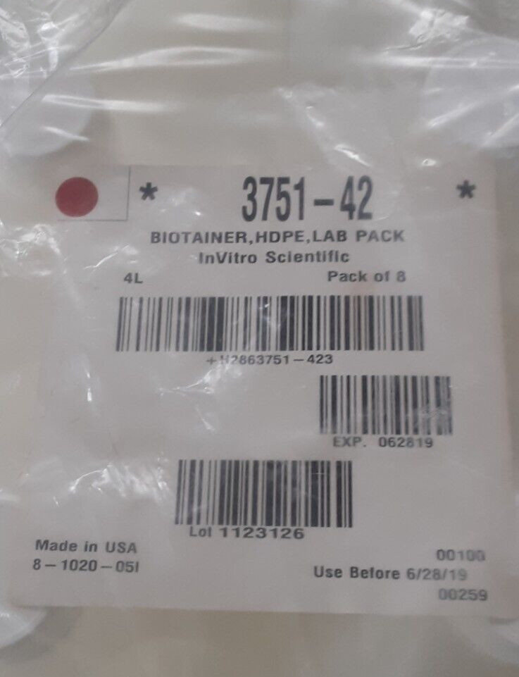 4liter l Biotainer HDPE Bottles ( pack of8) 3751-42