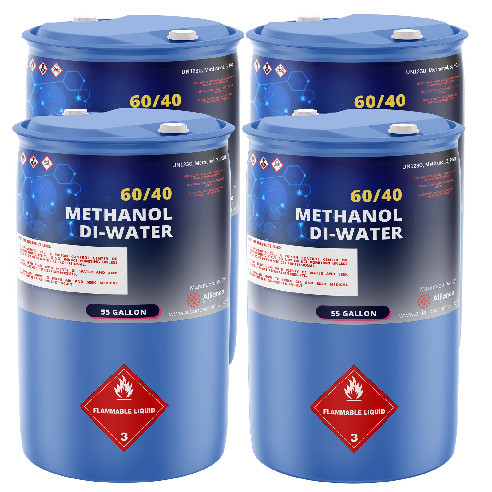 60/40 Methanol/ DI Water Solution – 4 x 55 Gallon Drums