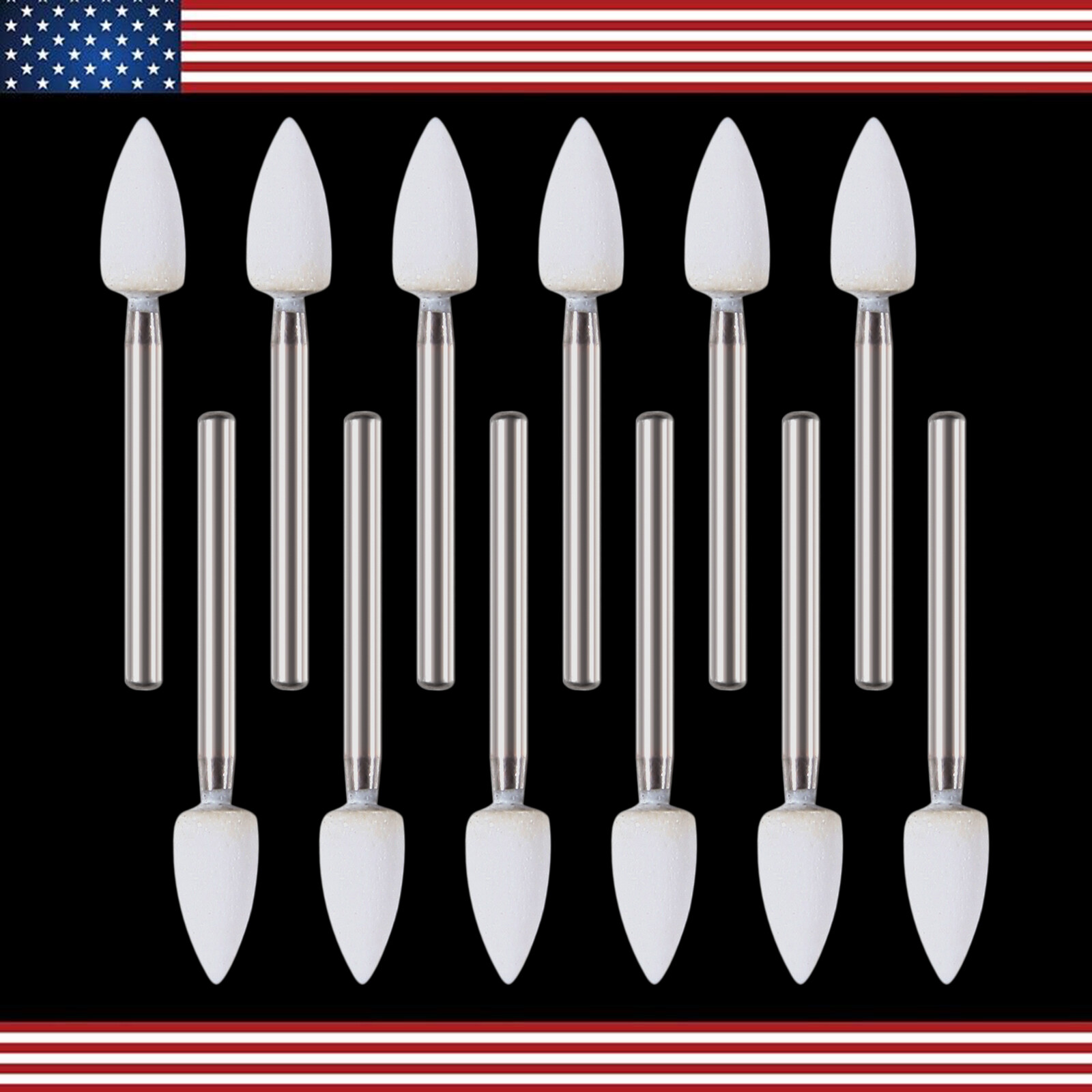 Dental Flame White Stone Polishing FG Burs Fl2 Abrasion Point Bur Polish