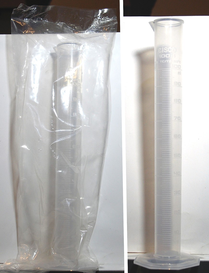 LOT OF 10 – Eisco Labs 100ml Grad Cylinder – Class B – Polypropylene – Sealed
