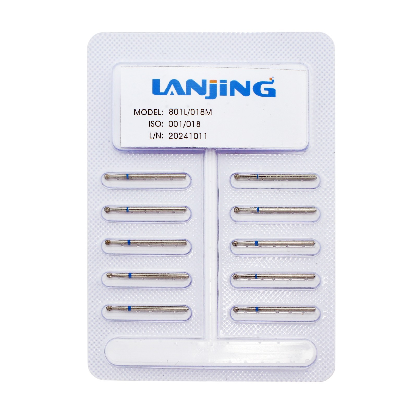 Dental Diamond Burs 801 FG Round Ball Bur Long Surgical Length For High Speed