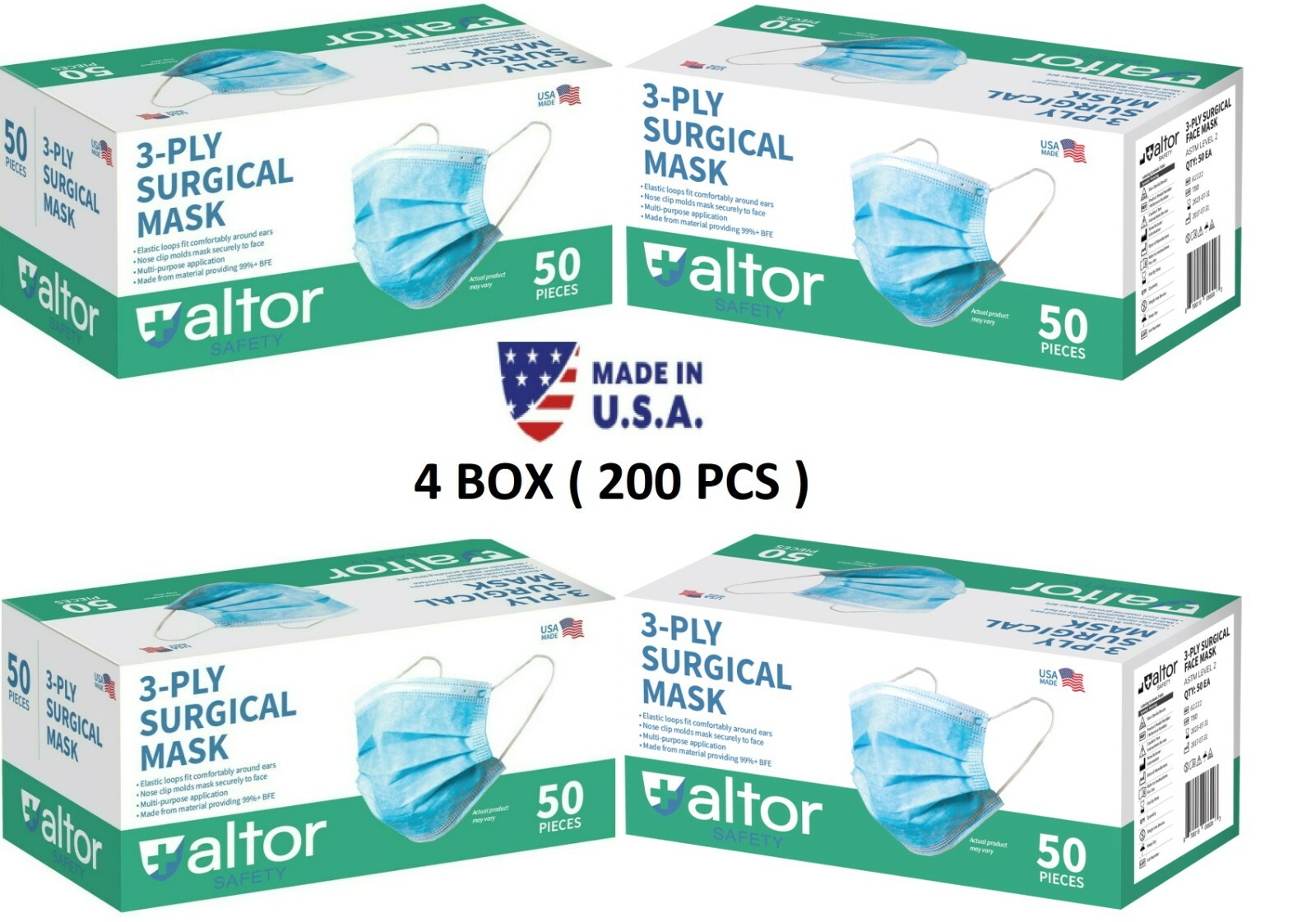MADE IN USA✅ 3PLY SURGICAL DISPOSABLE MASKS ASTM LEVEL 2 FDA Approved 50/100/200