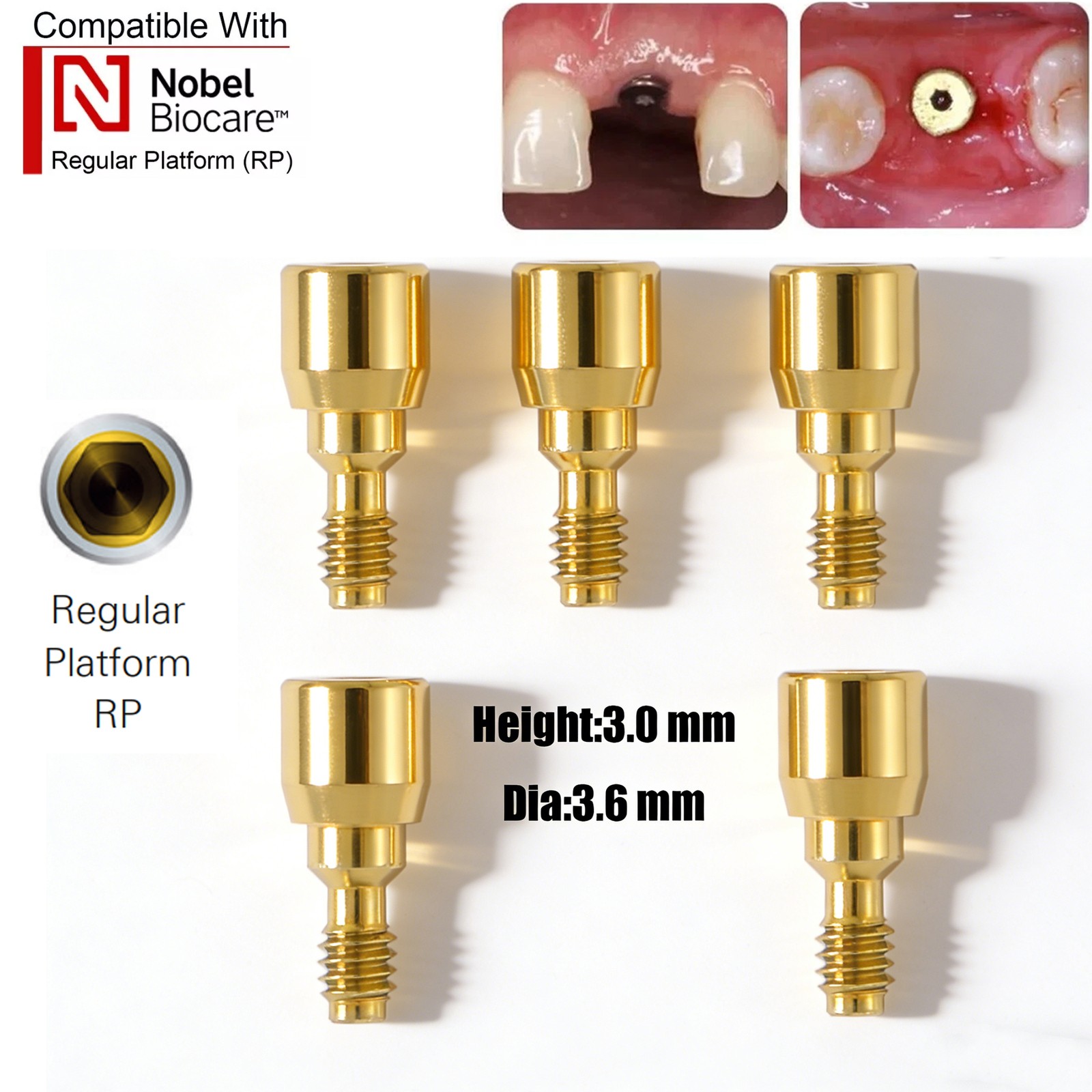 US Nobel Biocare Implant Healing Abutment Cap Titanium NP RP CC Temporary Dental