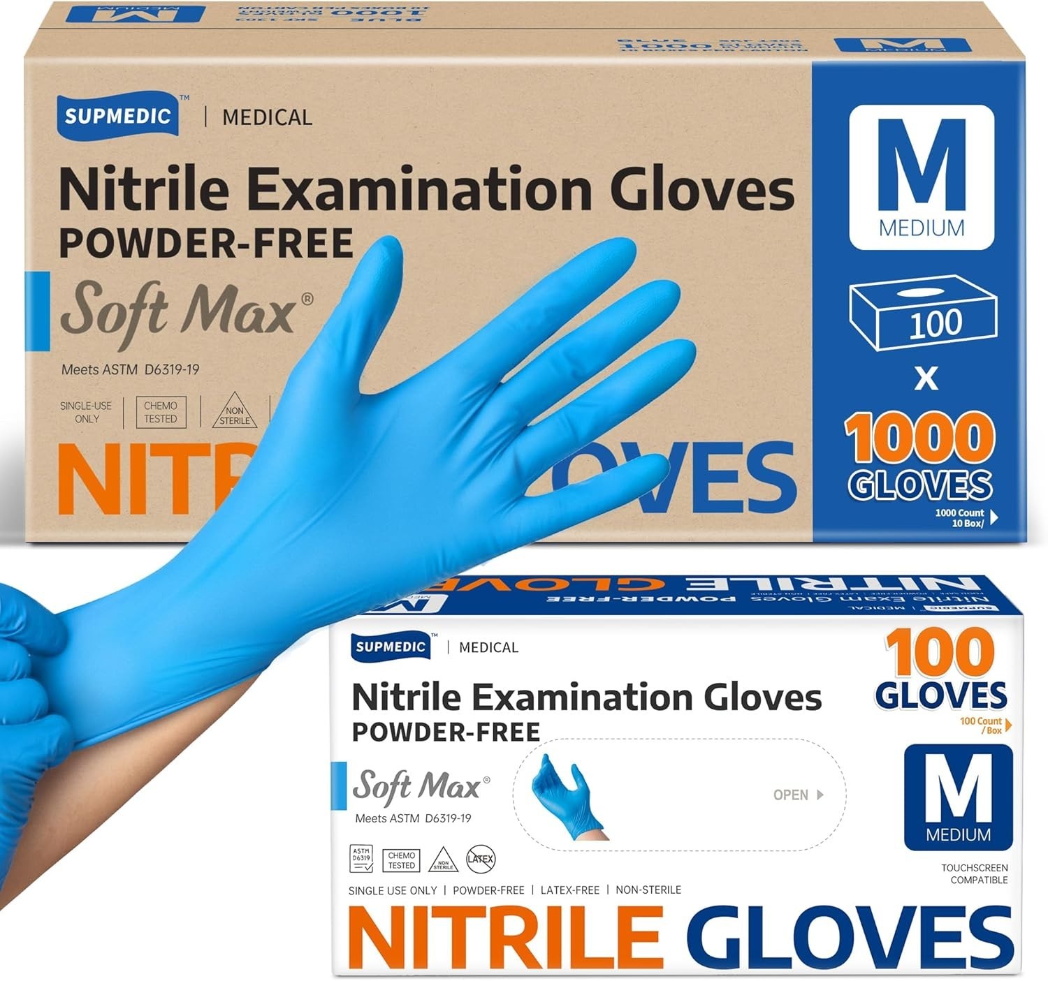 Soft Max Nitrile Gloves, 1000 Pcs – Disposable, Waterproof, Ambidextrous Fit