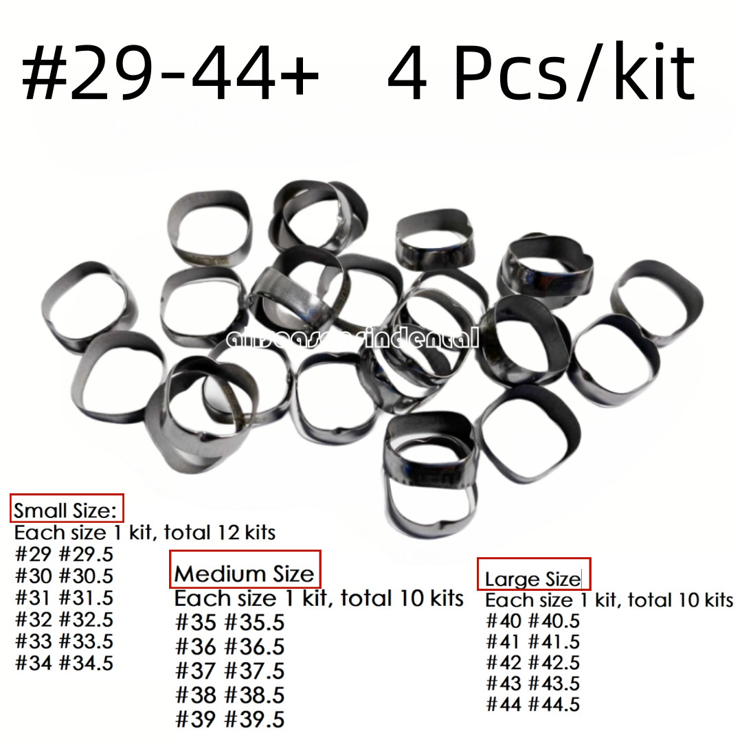 4Pcs/ Dental Orthodontic 1ST Molar Plain Bands Without Tube Roth 022 #29-44+