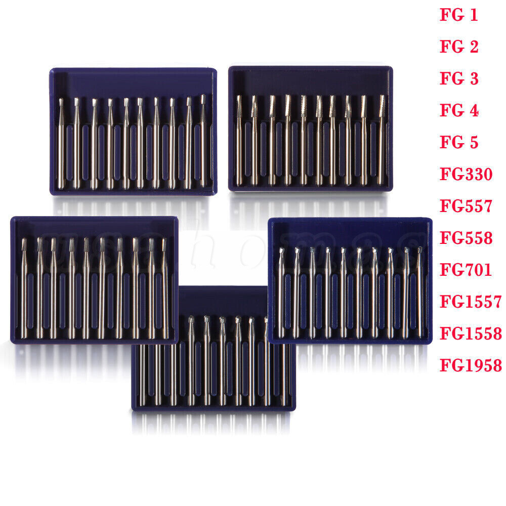 10 Pcs Dental Cutting of Hard Tissue Bone Tungsten Carbide Burs 19mm FG